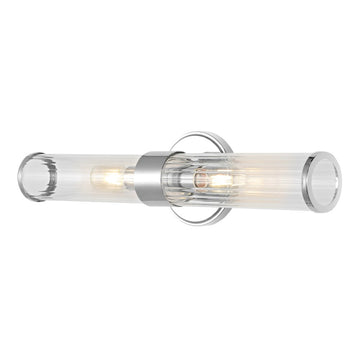 Cecil Tall Cylinder Iron/Striped Glass Modern Mid-Century LED Vanity - JONATHAN Y